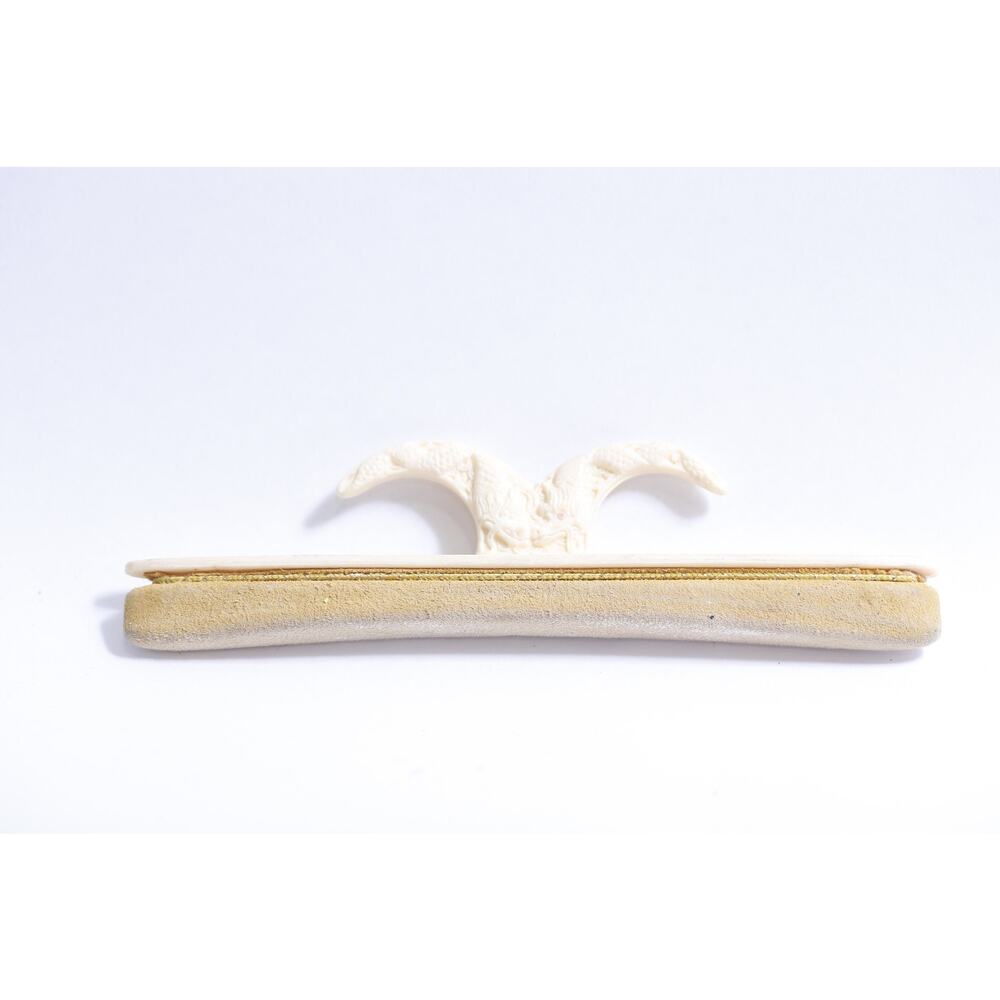 Antique Nail Buffer, Art Deco, Handle with Images of Dragons, 7", Ivory Color,